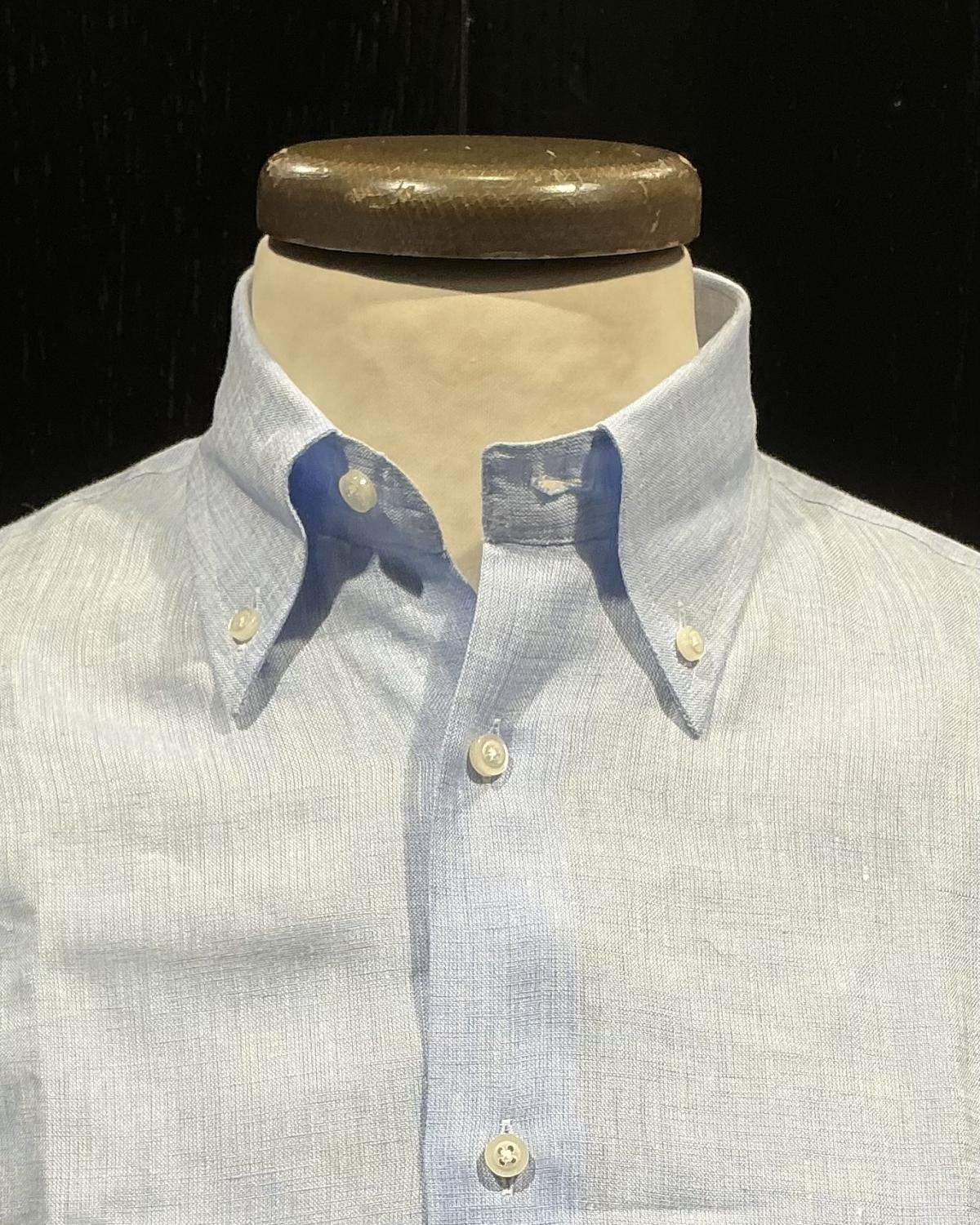 Camicia puro lino 1 Cielo